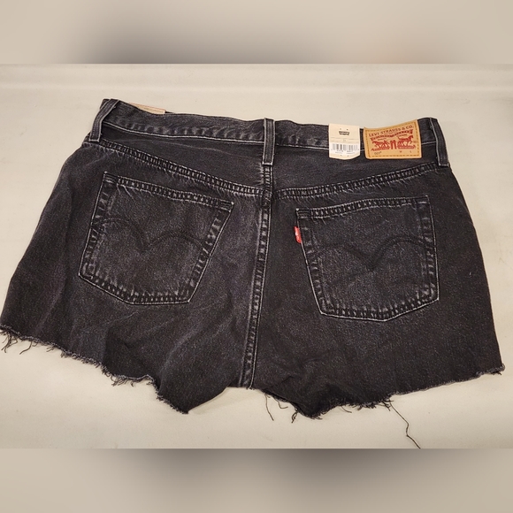 Lot of 2 Levi’s Womens 501 Cut-Off Jean Shorts Blue Black Button Size 32 33 - Picture 3 of 14